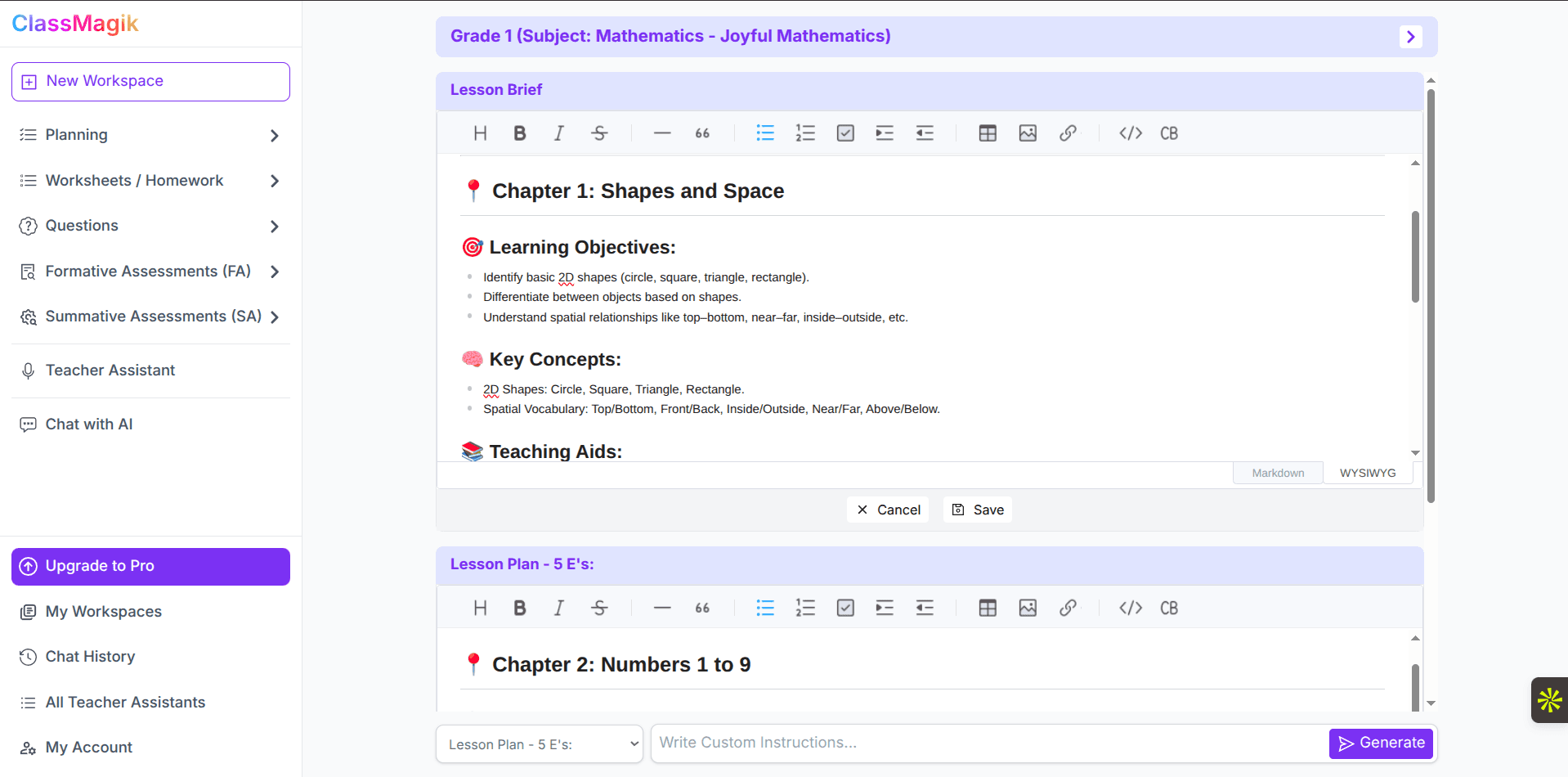 ClassMagik - AI Lesson Planner