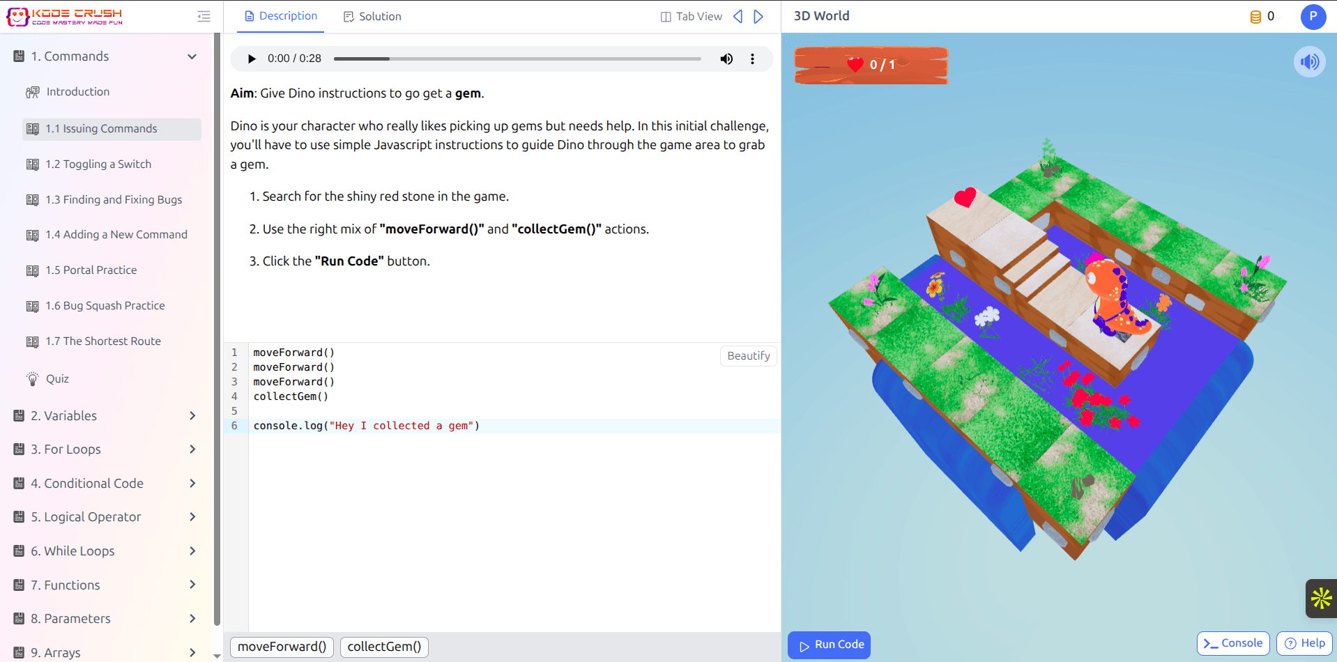 Kodecrush - 3D Coding Platform